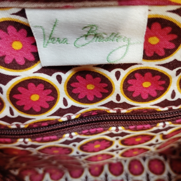 Vera Bradley Pink, Brown And Burgundy Floral Quilted Crossbody - Picture 4 of 5